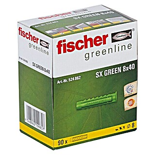 Fischer Spreizdübel SX Plus (Ø x L: 8 x 40 mm, Nylon, 90 Stk., Mit Rand)