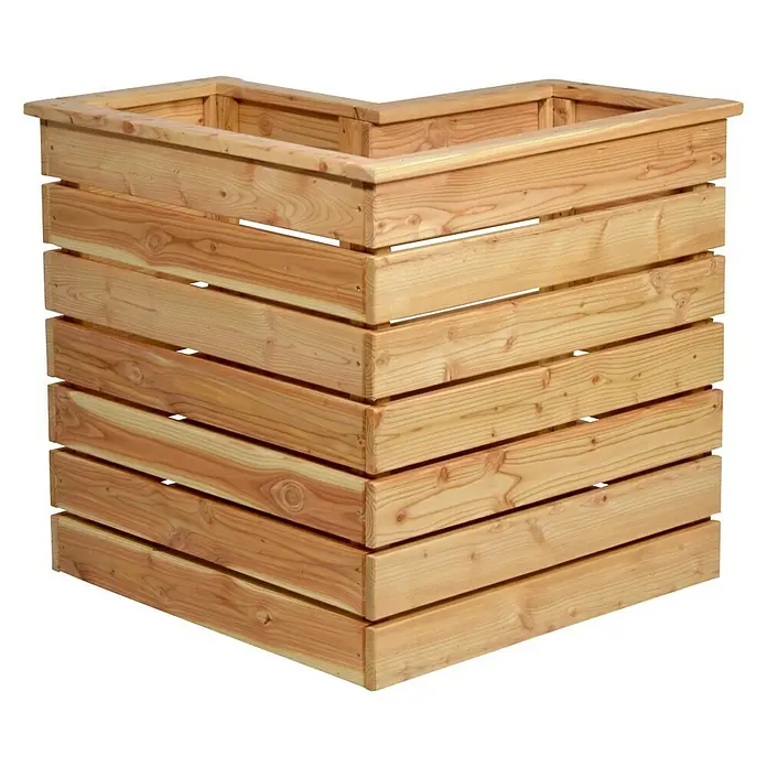 Dobar Hochbeet - 78 x 78 x 73 cm, Holz, Natur - Ein rechteckiger Hochbeet-Pflanzkasten aus hellem Holz, der eine rustikale und natürliche Optik bietet. Ideal für Gärten und Terrassen.