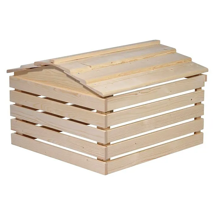 Dobar Mähroboter-Garage - L x B x H: 78,5 x 74 x 52,5 cm, Natur - Ein Holzkisten-Komposter, ideal für Gartenabfälle und zur Herstellung von nährstoffreichem Kompost. Die Holzkonstruktion ist robust und langlebig.