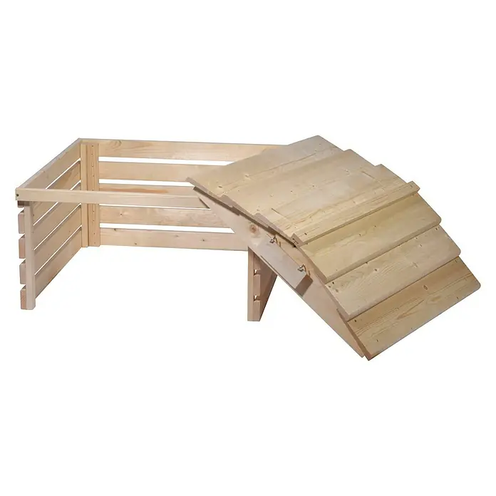 Dobar Mähroboter-Garage - L x B x H: 78,5 x 74 x 52,5 cm, Natur - Holzkomposter mit Deckel, ideal für Gartenabfälle. Die Holzkonstruktion fügt sich nahtlos in jede Gartenumgebung ein und bietet nachhaltige Kompostierung.