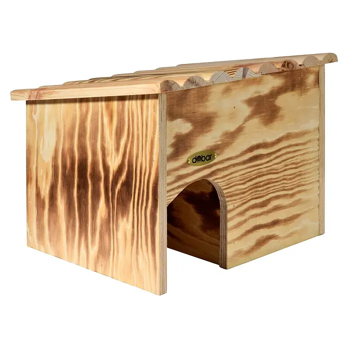 Dobar Igelhaus - 30,5 x 26,5 x 24 cm, Holz, Braun - Das Holzhaus von Dobar ist ein gemütlicher Unterschlupf für kleine Nager. Seine robuste Bauweise und das natürliche Material machen es ideal.