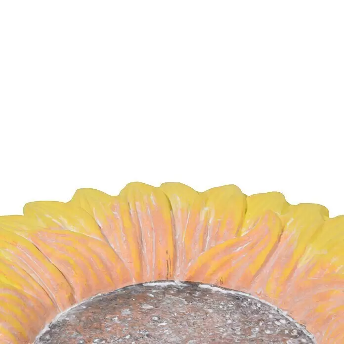 Dobar Insektentränke Fiore - Gelb, Ø x H: 30,5 x 4 cm, Keramik - Dekorative gelbe Sonnenblumen-Verzierung mit texturiertem braun-grauem Zentrum.