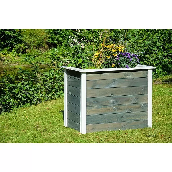 Dobar Hochbeet Two-Tone - L x B x H: 108 x 65 x 80 cm, Holz, Anthrazit/Weiß - Stimmungsaufnahme