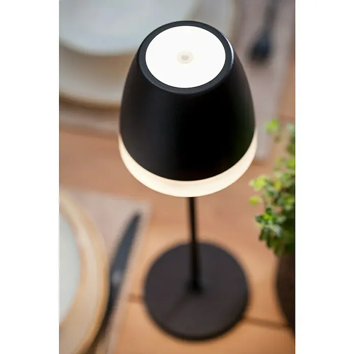 Lavida Akku-Tischleuchte Loria - 2 W, Schwarz, Warmweiß - Elegante, kabellose Tischleuchte mit sanftem Lichtschein für eine gemütliche Atmosphäre im Innen- und Außenbereich.