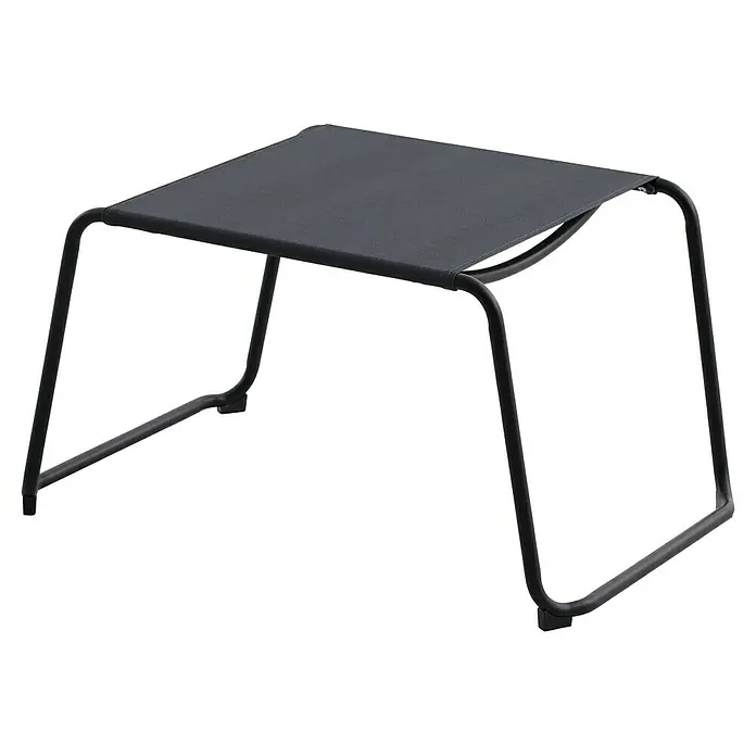 Sunfun Melina Gartenhocker - Stahl/Textilene, Anthrazit, B x T x H: 52 x 78 x 41 cm - Schwarzer Hocker mit Stoffbezug und einem Gestell aus Metallrohr. Ideal als Fußstütze oder als zusätzliche Sitzgelegenheit.