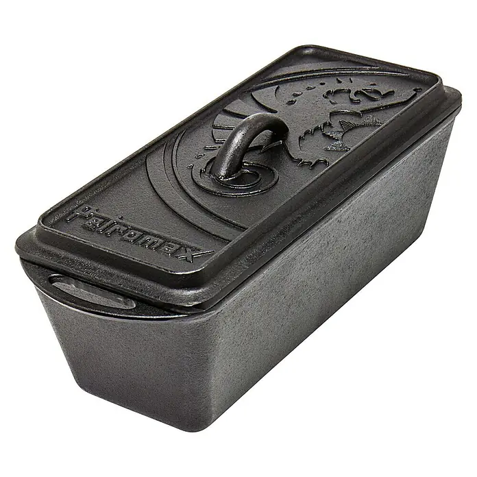 Petromax Auflaufform - L x B x H: 34,5 x 13 x 13,5 cm, Gusseisen, 2,4 l - Petromax Kastenform aus Gusseisen, ideal zum Backen von Brot und Kuchen. Robuste Qualität für den Einsatz im Ofen und über offenem Feuer.