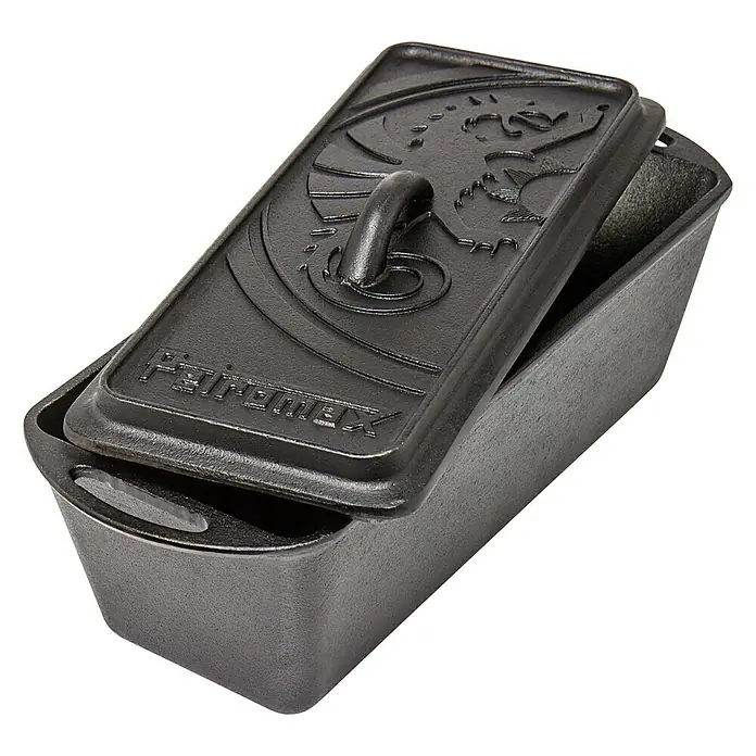 Petromax Auflaufform - L x B x H: 34,5 x 13 x 13,5 cm, Gusseisen, 2,4 l - Petromax Kastenform mit Deckel, ideal zum Brotbacken im Ofen oder über offenem Feuer. Robustes Gusseisen für gleichmäßige Wärmeverteilung.