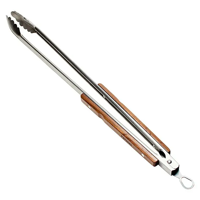 Petromax Grillzange - Länge: 54 cm - Grillzange aus Edelstahl mit Holzgriff, ideal zum Wenden von Speisen beim Grillen. Robuste Ausführung für den Einsatz am Grill.