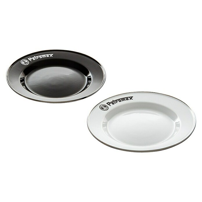 Petromax Teller rund Px-Plate-S (Ø x H: 22,5 x 2,5 cm, Schwarz, Stahl, 2 Stk.) | BAUHAUS