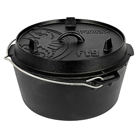 Petromax Olla de hierro (Ø x Al: 36,4 x 19,2 cm, Hierro fundido, 7,5 l, Base plana)