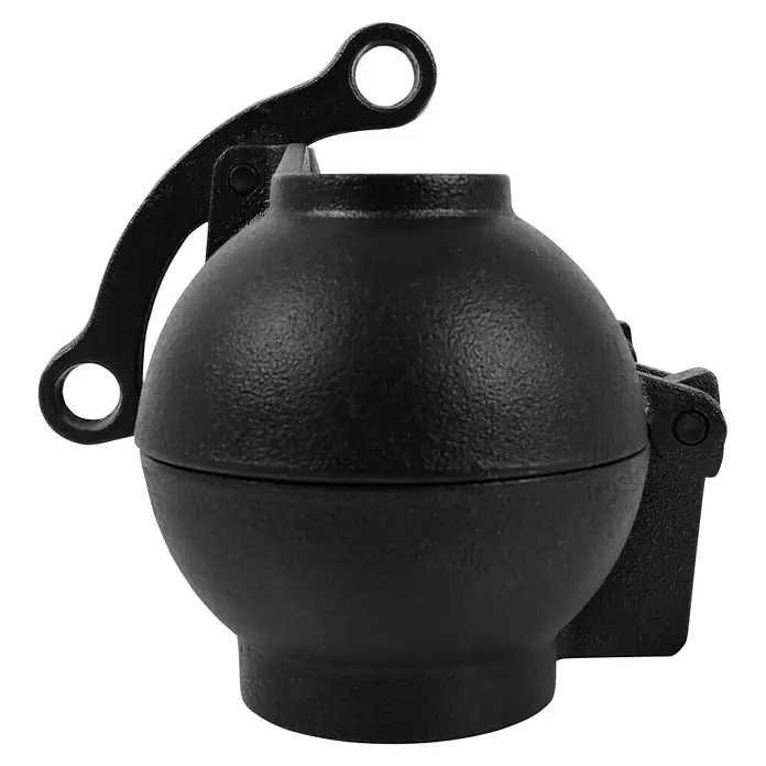 Petromax Asador de patatas - L x An x Al: 29,1 x 17 x 15,4 cm, hierro fundido - Bola infusora de té de granada negra con asa para una experiencia de té única. Perfecta para preparar tés de hojas sueltas.