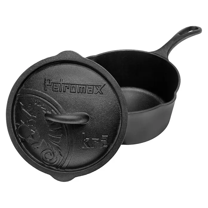 Petromax Kasserolle - Gusseisen, Durchmesser: 22 cm - Petromax Feuertopf mit Deckel.
