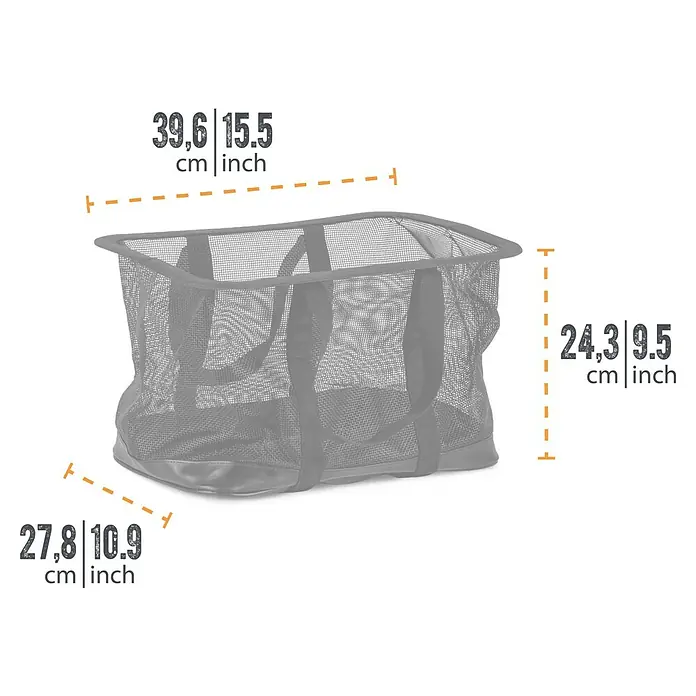 Petromax Netztasche - Passend für: Petromax Kühltasche 22l, Volumen: 22 l - Abmessungen einer schwarzen Strandtasche aus Netzstoff, ideal für Strandbesuche. Die Tasche ist leicht und bietet ausreichend Platz für Strandutensilien.
