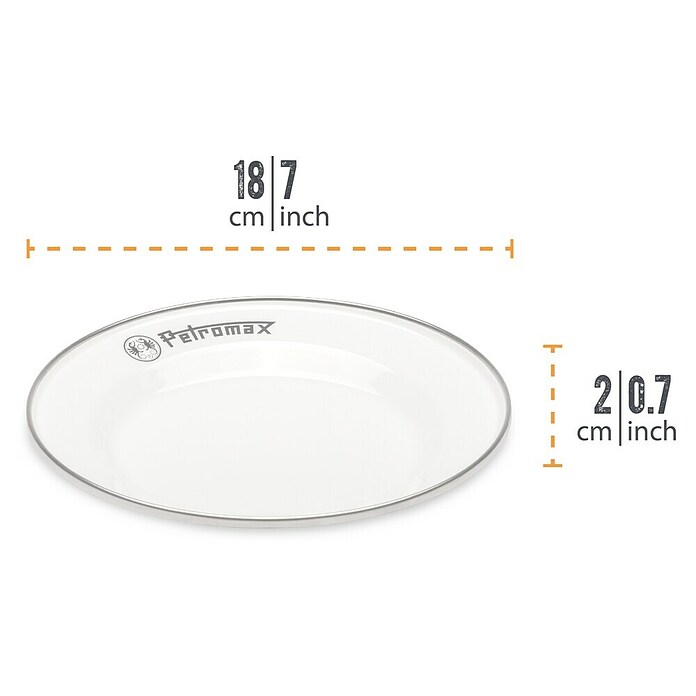 Petromax Teller rund Plate (Ø x H: 18 x 2 cm, Weiß, Stahl, 2 Stk.) | BAUHAUS