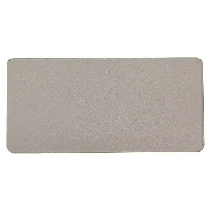 Stanley Trennwand groß - Passend für: Stanley Kleinteilemagazin 9 Fächer, 10 Stk. - Nahaufnahme einer grauen Acrylglasplatte mit abgerundeten Ecken, die sich ideal für Beschilderungen oder Displays eignet.