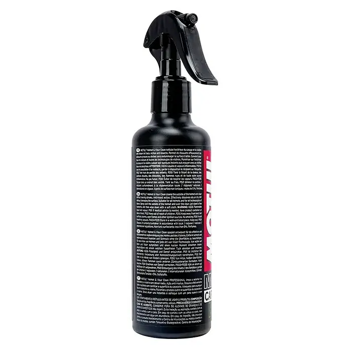 Limpiador específico para casco M1 - 250 ml, Apto para: Cascos de motocicleta - Motul Limpiador de cascos y viseras limpia el exterior del casco y la visera sin dejar rastros. Acción antiinsectos.
