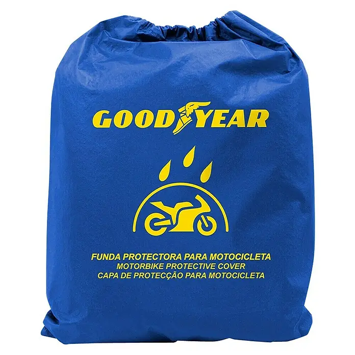 Goodyear Funda para motocicleta - 203 x 89 x 122 cm, Azul - Funda para moto Goodyear: Protege tu moto de los elementos con estilo. Ideal para exteriores.