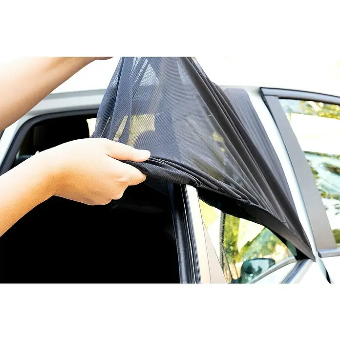Parasol para el coche lateral - 2 ud., Coches - Malla parasol negra para coche que se instala en la ventana de un coche para bloquear el sol y mejorar la privacidad dentro del coche.