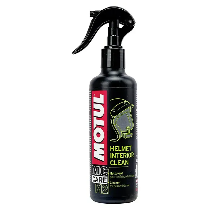 Limpiador específico para casco M2 - 250 ml, Apto para: Cascos de motocicleta - Motul MC Care M2 Limpiador de interiores de casco en spray, ideal para la limpieza e higiene de los cascos de moto.