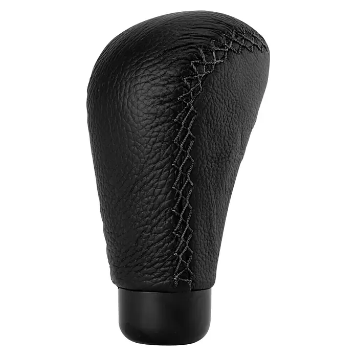 Pomo palanca de cambios Class largo - Coches, Negro - Pomo de cambio de marchas de cuero negro con detalles de costura, que agrega un toque de lujo y comodidad al interior de cualquier vehículo.