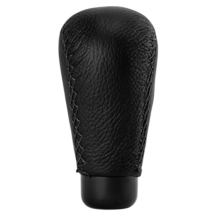 Pomo palanca de cambios Class largo - Coches, Negro - Pomo de cambio de marchas de cuero negro con costuras detalladas para una experiencia de conducción cómoda y elegante.