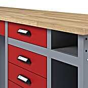 Établi Küpper 12399 - 60x84x60 Cm, Plan Hêtre Massif 30 Mm, Charge 300 Kg - 1 Tiroir, 1 Porte Verrouillable, Noir