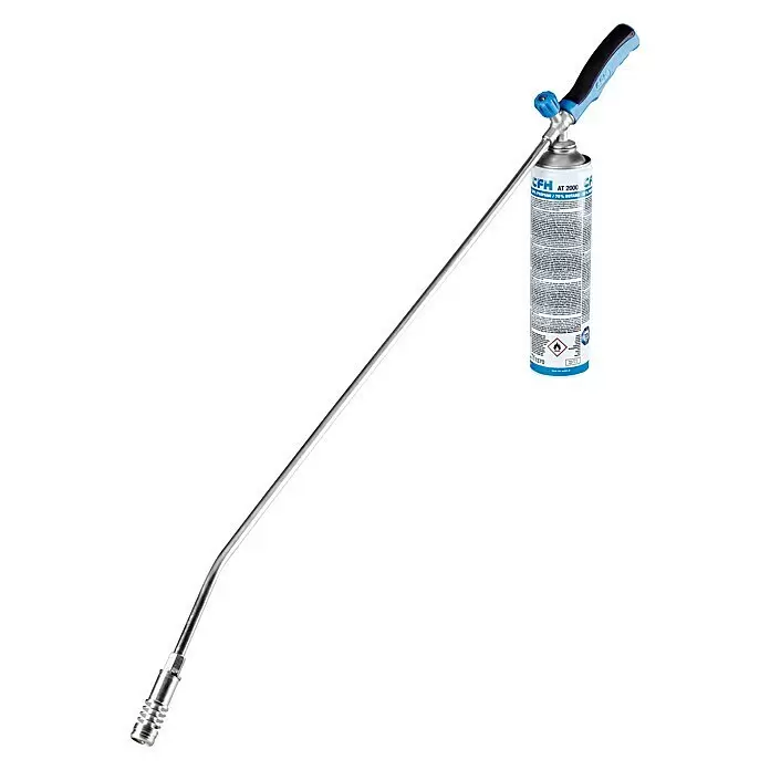CFH Unkrautvernichter Bio-Gärtner CW 3300 - Arbeitstemperatur: 1.100 °C - Lange Gasfackel mit blau-schwarzem Griff und silberner Gaskartusche.