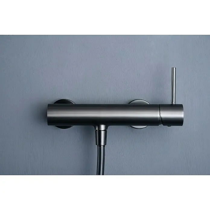 Camargue Natur Grifo monomando de ducha - Black gun metal - Grifo de ducha moderno con conexión para ducha de mano, diseño elegante para una experiencia de baño con estilo.