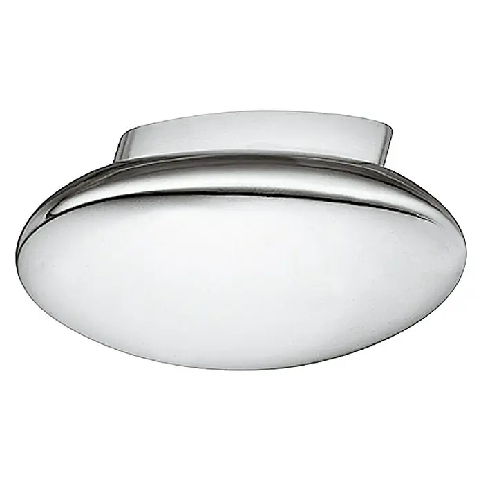 Möbelknopf - Typ Möbelgriff: Knopf, Ø x H: 42 x 8 mm, Sonstige, Verchromt - Nahaufnahme eines eleganten, silbernen Möbelknopfs, der durch sein glänzendes Design besticht und eine moderne Note verspricht.