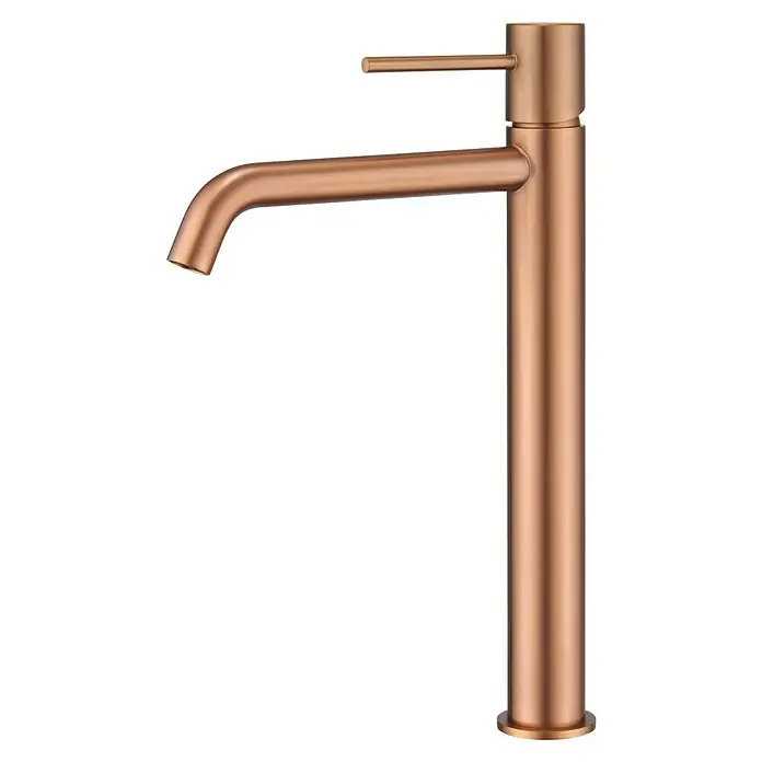 Camargue Natur Grifo de lavabo alto - Oro rosa - Elegante grifo de cobre para lavabo. Este moderno accesorio añade estilo y funcionalidad a cualquier baño con su diseño único.