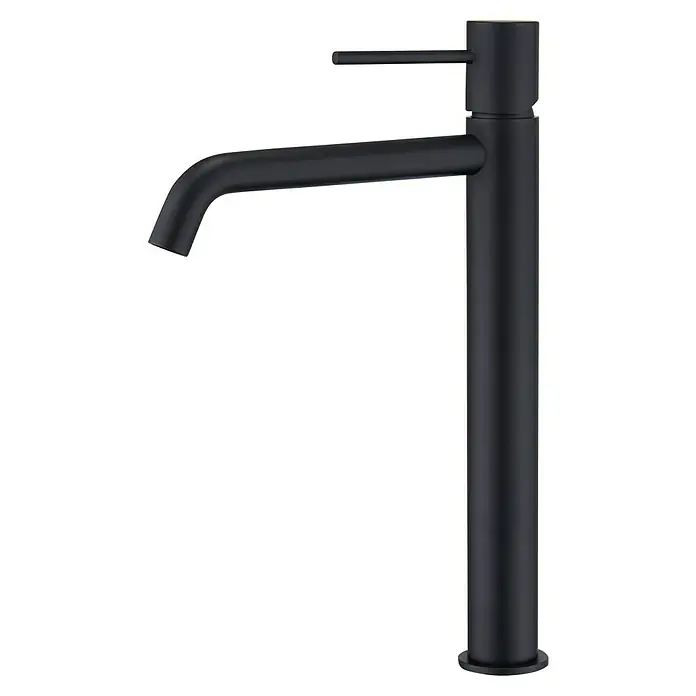 Camargue Natur Grifo de lavabo alto - Negro, Mate - Grifo de lavabo moderno en negro mate. Diseño elegante para cualquier baño.