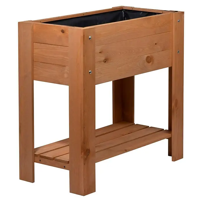 Dobar Hochbeet - L x B x H: 80,3 x 40 x 78,4 cm, Holz, Braun - Erhöhter Gartenbeetkasten aus Holz mit Ablagefläche für den Außenbereich, ideal für Gartenarbeit und Pflanzen.