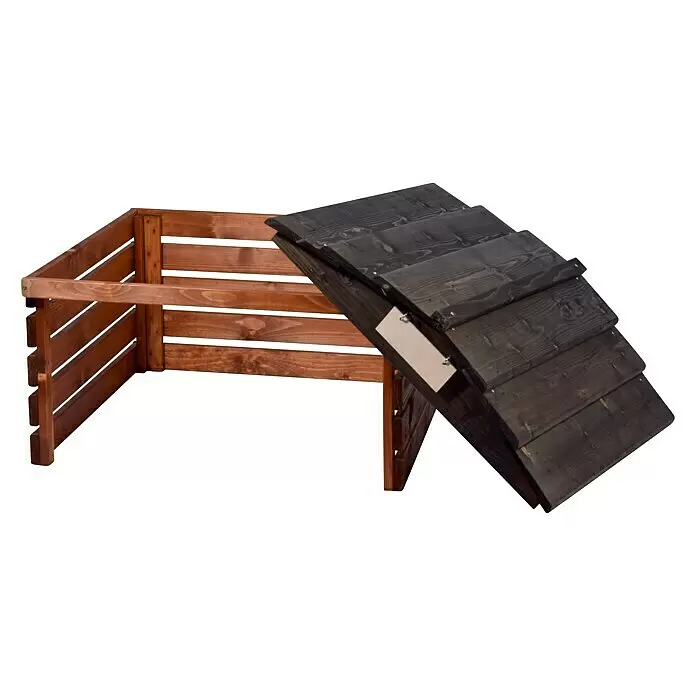 Dobar Mähroboter-GarageL x B x H: 78,5 x 74 x 52,5 cm, Braun/Schwarz