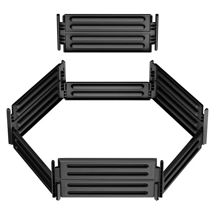 Garantia Basic Line Komposter - 600 l, Ø x H: 111 x 75 cm - Schwarzes modulares Hochbeet aus Kunststoff, das sich ideal für den Anbau von Pflanzen und Gemüse im Garten eignet.