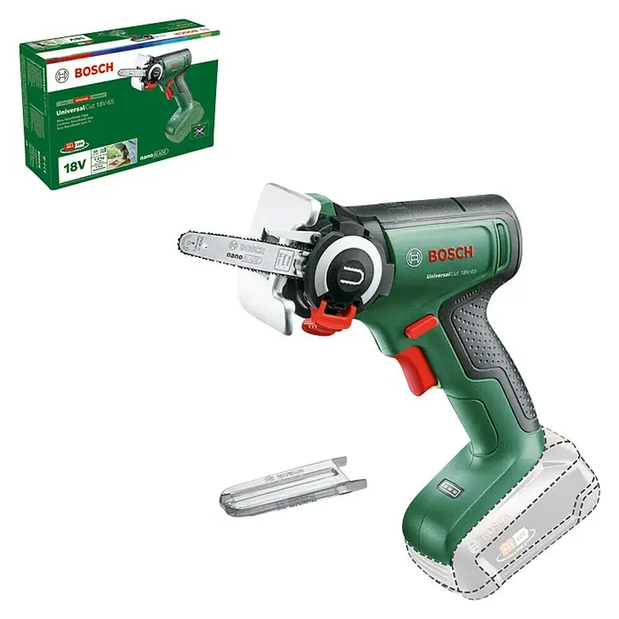 Bosch Power for All 18V NanoBlade-Säge Universal Cut 18V-65 - 18 V, Ohne Akku, 0 U/min - 8.000 U/min - Akkubetriebene Bosch Universalsäge mit NanoBlade-Technologie, ideal für müheloses Schneiden von Holz und Kunststoffen.