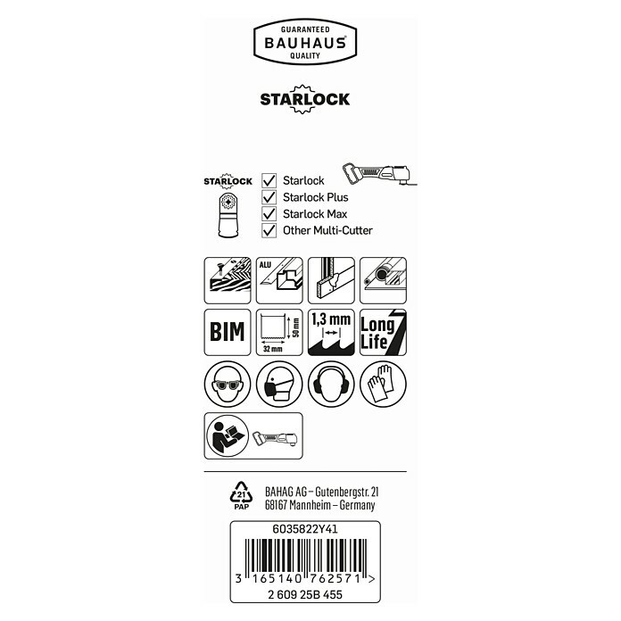 Craftomat Tauchsägeblatt AIZ 32 AB (32 mm, Geeignet für: Buntmetalle)