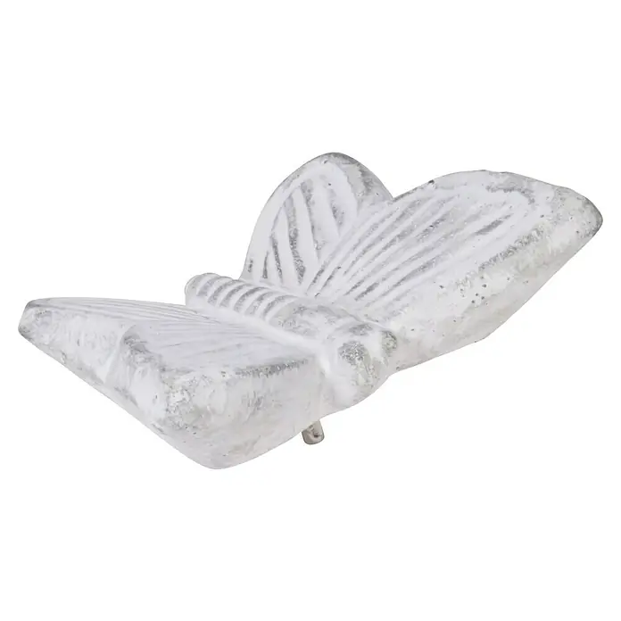 Dobar Vogeltränke Foglia - Weiß, Keramik - Detailaufnahme eines dekorativen Schmetterlings aus Glas, der sich ideal zur Dekoration von Wohnräumen eignet.