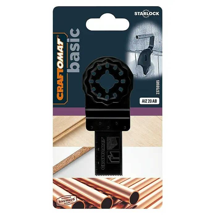 Craftomat Tauchsägeblatt - 30 x 20 mm, Geeignet für: Holzwerkstoffe, STARLOCK-System - Oszillierende Sägeblattaufnahme Craftomat Basic Starlock AIZ 20 AB zum Sägen von Holz und Metall, mit verschiedenen Anwendungsbeispielen.