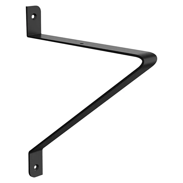 Walteco Wandkonsole Gala - L x H: 220 x 250 mm, Belastbarkeit: 30 kg, Schwarz, Stahl - Schwarze Metallwinkelhalterung mit Löchern zur Wandmontage und stabiler Unterstützung für Regale und andere Oberflächen.