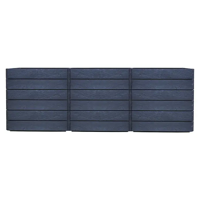 Garantia Hochbeet Ergo QUADRO U L 75 - 240 x 160 x 75 cm, Kunststoff, Anthrazit - Ansicht einer stilvollen, modularen Gartenbox aus dunkelgrauem Kunststoff, ideal zur Aufbewahrung und als ästhetische Gartenergänzung.