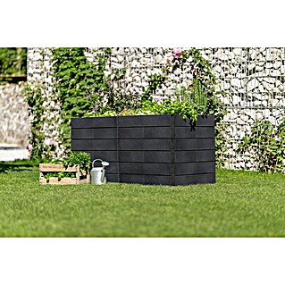 Garantia Hochbeet Ergo Quadro 2 L - Set (160 x 80 x 75 cm, Kunststoff, Anthrazit, Steinoptik)