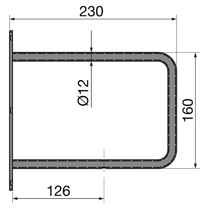 Walteco Wandkonsole BendL x H: 230 x 230 mm, Belastbarkeit: 30 kg, Schwarz, Stahl