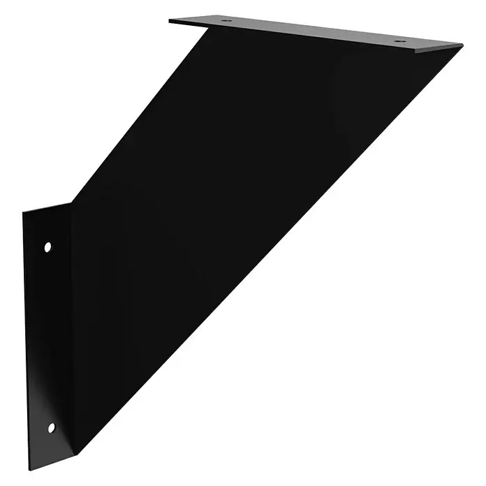 Walteco Wandkonsole FlatL x H: 200 x 200 mm, Belastbarkeit: 15 kg, Schwarz, Stahl - Schwarze Regalhalterung mit Löchern zur einfachen Montage für stilvolle Regale. Robustes Design für eine sichere und moderne Aufbewahrung.