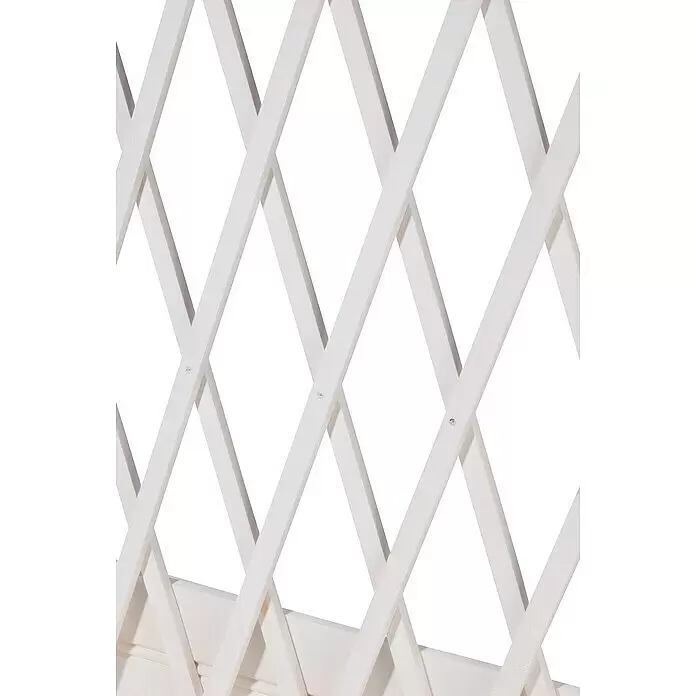 Dobar Hochbeet - L x B x H: 79 x 28,5 x 130 cm, Holz, Weiß - Weißes Holzspalier mit Rautenmuster, an den Kreuzungspunkten befestigt.