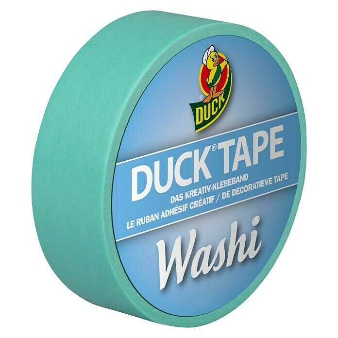 Duck Tape Kreativklebeband WashiBright Blue, 10 m x 15 mm Front View