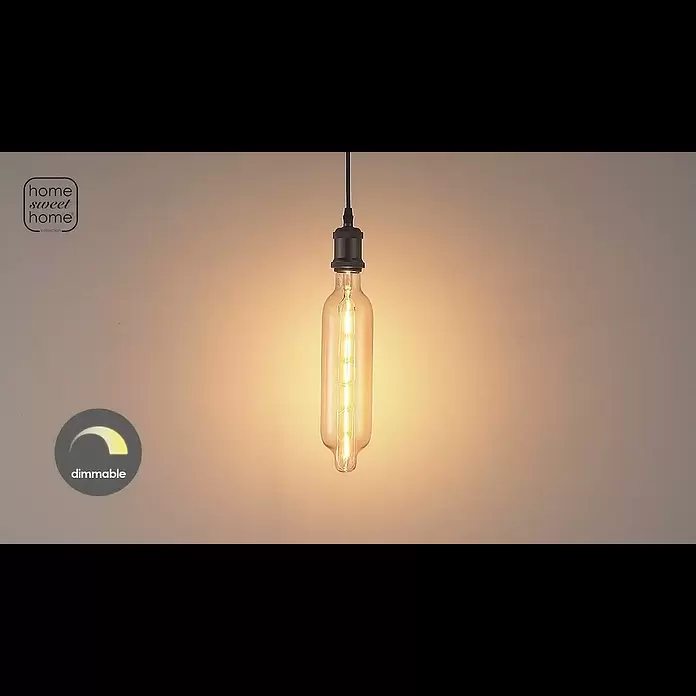 Home Sweet Home LED-Lampe Edison - E27, Dimmbar, Warmweiß, 250 lm, 5 W, Kapsel - L111020-20 LED filament light bulb Tube E27 5W 400Lm 2700K Dimmable Amber