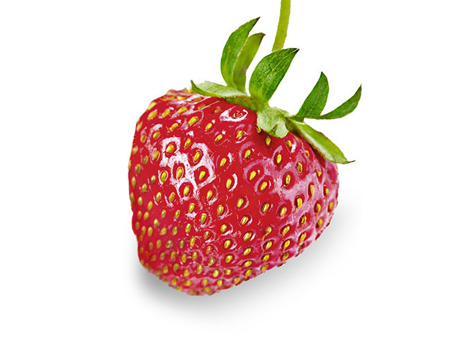 Einzelne Erdbeere