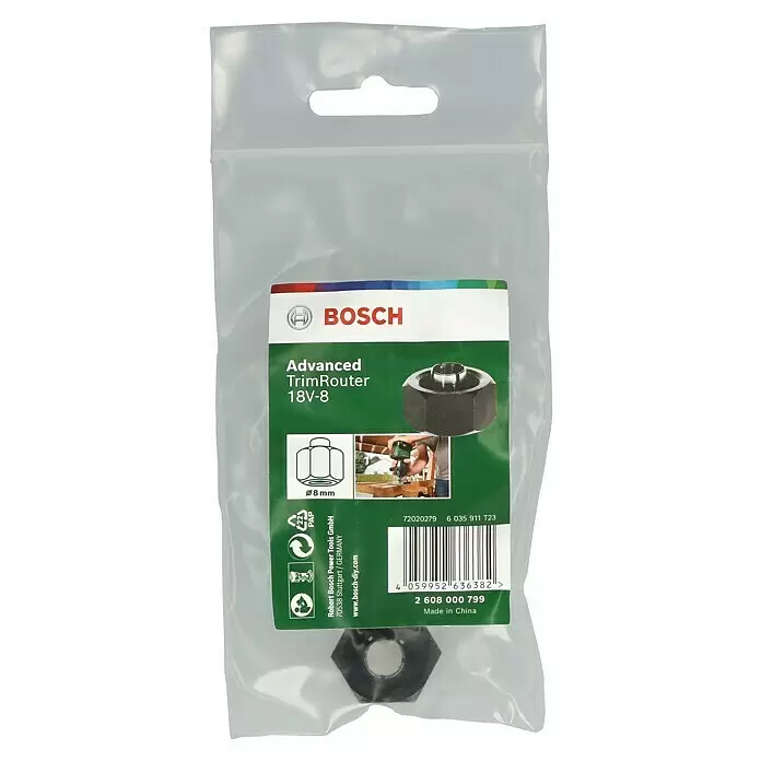 Bosch Spannhülse mit Überwurfmutter - Durchmesser: 8 mm - Vorderansicht