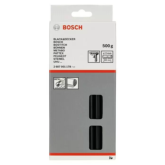 Bosch Klebepatronen - Schwarz, Durchmesser Klebepatrone: 11 mm - Vorderansicht