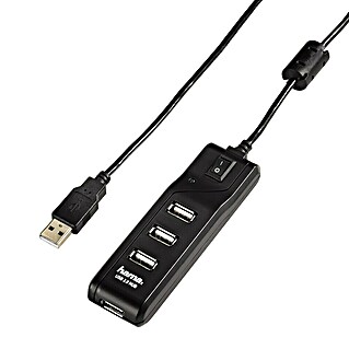 Hama Hub USB 2.0 (USB 2.0, Negro, 4 conexiones)